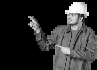 Construction worker with hard hat
